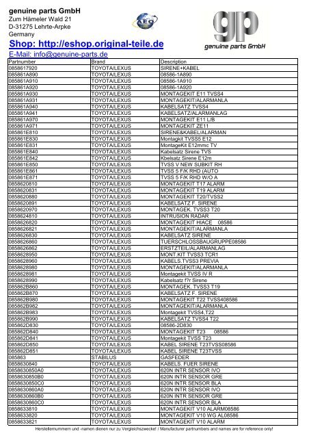 Download-PDF - Original Ersatzteile - genuine spare parts