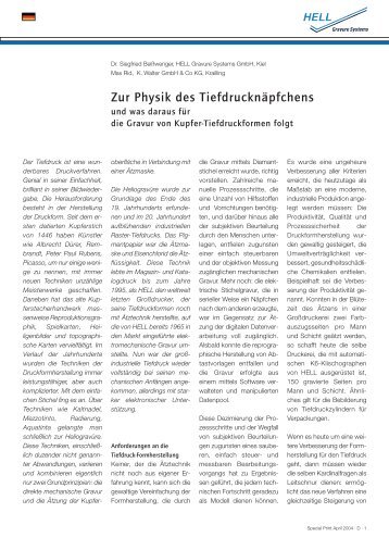 Zur Physik des Tiefdrucknäpfchens - Hell Gravure Systems