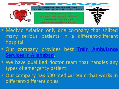 Train Ambulance Services in Varanasi and Allahabad