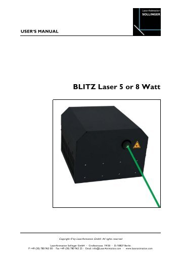 BLITZ Laser 5 or 8 Watt - Laser Show Ware, Inc.