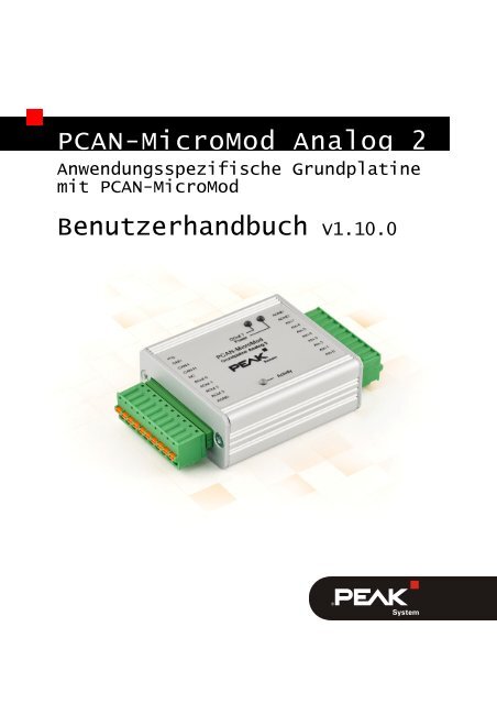 PCAN-MicroMod Analog 2 - Benutzerhandbuch - PEAK-System