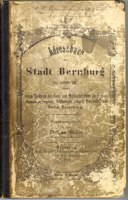 Adressbuch Bernburg 1880-1881