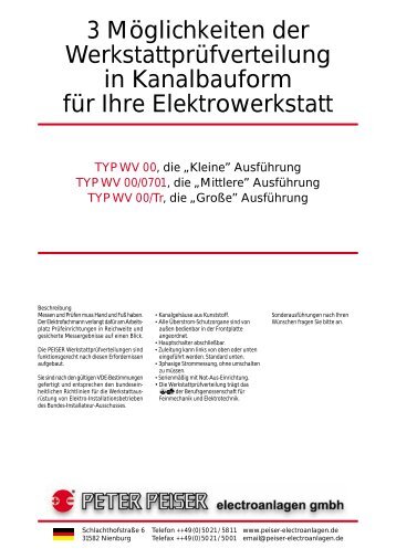 Datenblatt (PDF-Datei) gibt es  hier. - Peiser electroanlagen gmbh