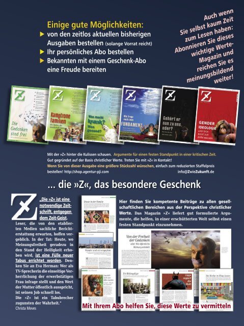 Das »Z«-Kennenlern-Magazin