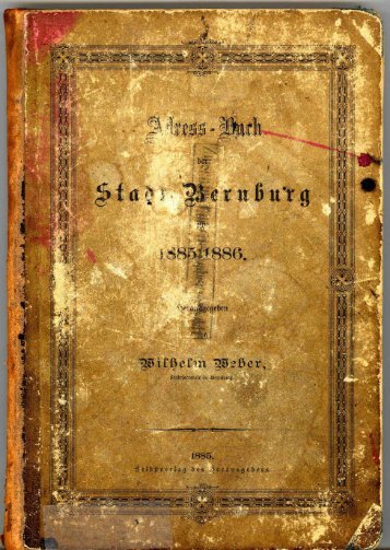 Adressbuch Bernburg 1885-1886