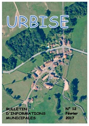 URBISE - Bulletin N°12 - Février 2017