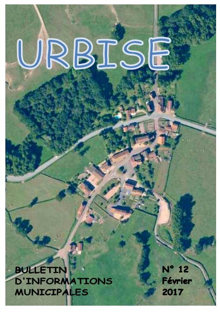 URBISE - Bulletin N°12 - Février 2017