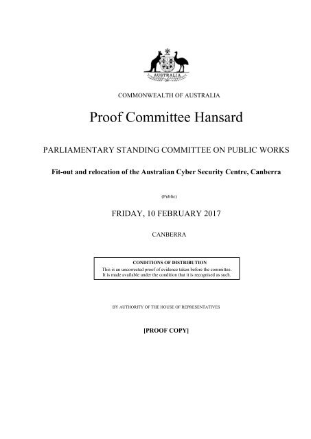 Proof Committee Hansard