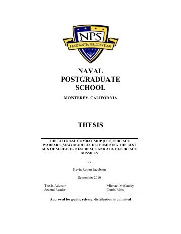 NAVAL POSTGRADUATE SCHOOL THESIS - NPS Publications ...