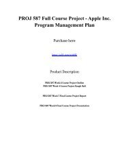 PROJ 587 Full Course Project - Apple Inc. Program Management Plan