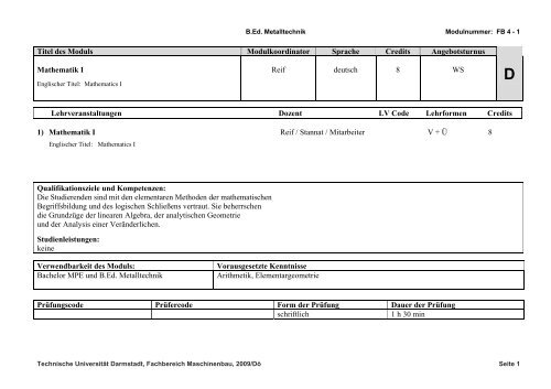 D - Technische Universität Darmstadt