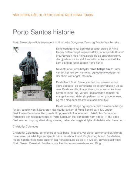 Destination: porto-santo