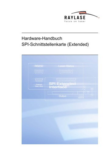 Hardware-Handbuch SPI-Schnittstellenkarte (Extended) - RAYLASE