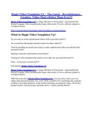 Magic Video Templates V3 review and Exclusive $26,400 Bonus