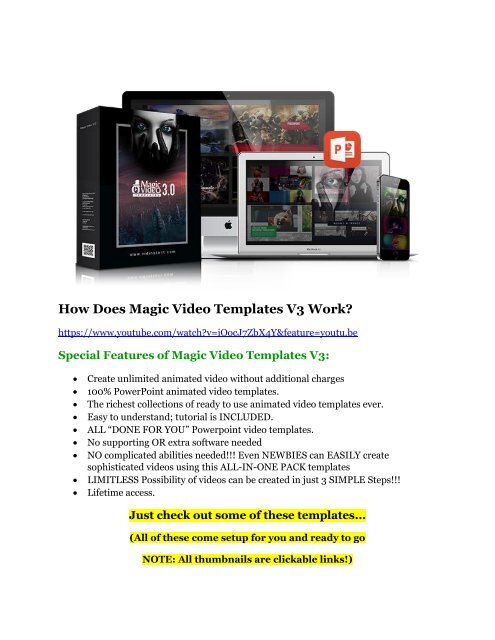 Magic Video Templates V3 review and Exclusive $26,400 Bonus