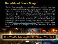 Benefits of Black Magic