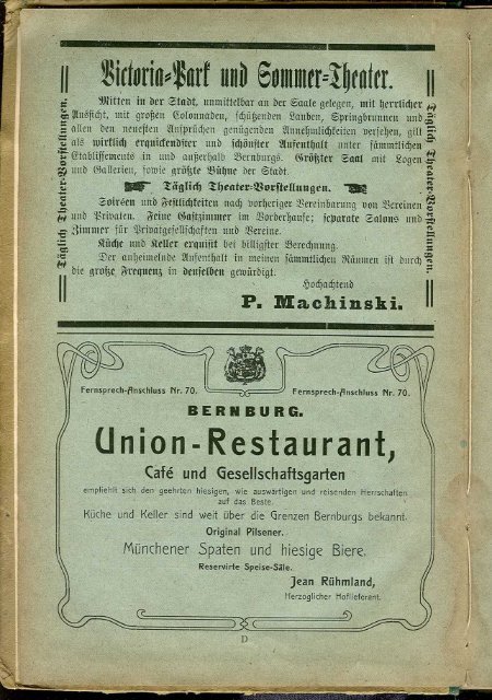 Adressbuch Bernburg 1904 - 1906