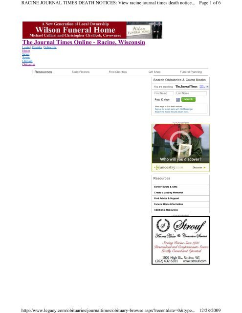 The Journal Times Online - Racine, Wisconsin