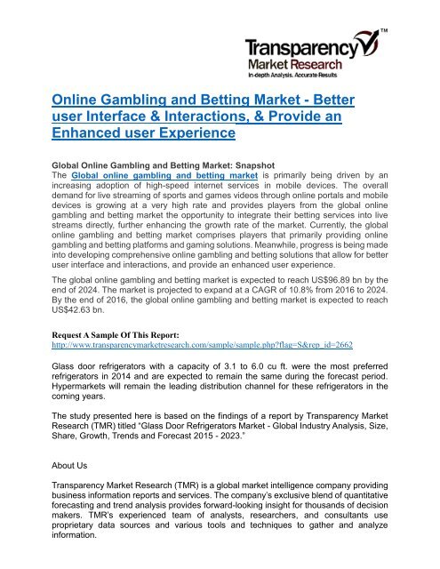 Global online gambling and betting Market