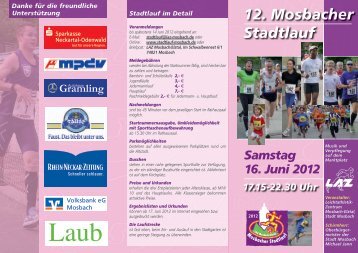 12. Mosbacher Stadtlauf - Stadtlauf Mosbach