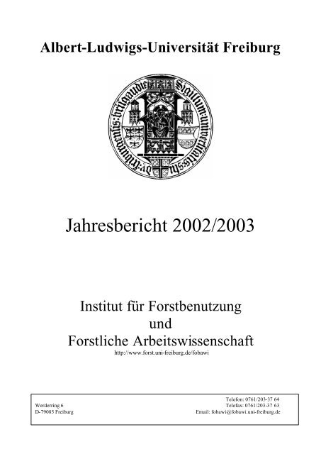 Jahresbericht 2002/2003 - Institut für Forstbenutzung und Forstliche ...