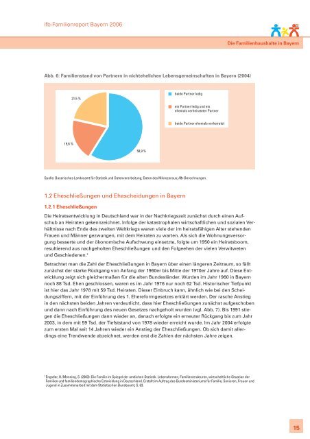 ifb-Familienreport Bayern 2006. Zur Lage der Familie - ifb - Bayern