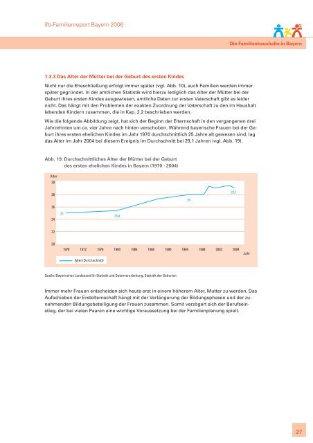 ifb-Familienreport Bayern 2006. Zur Lage der Familie - ifb - Bayern