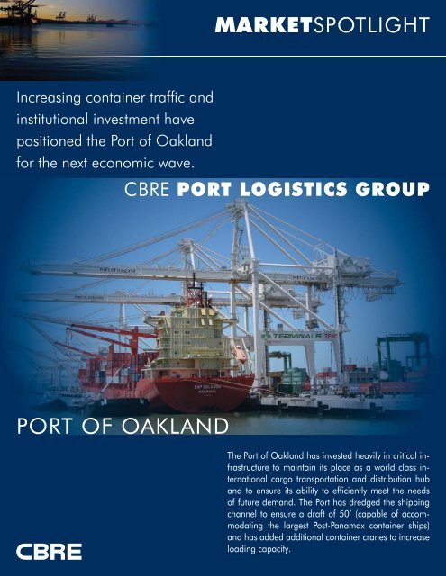 Port of Oakland MarketSpotlight - CBRE