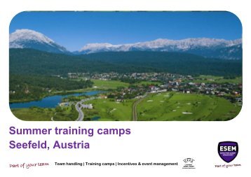 Summer training camps Seefeld, Austria - ESEM Europe