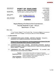 Agenda Reports - Port of Oakland