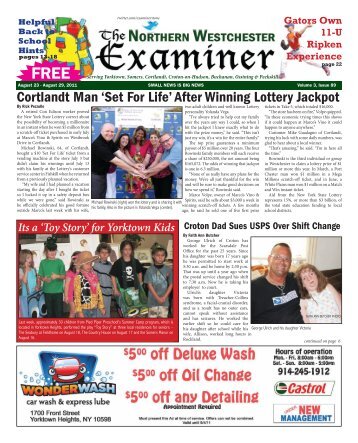 Cortlandt Man 'Set For Life' - The Examiner News