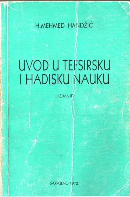 Uvod u tefsirsku i hadisku znanost