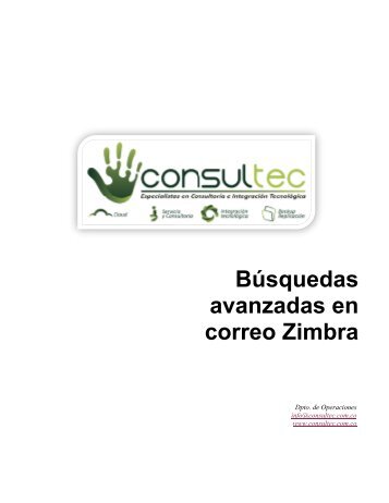 Búsquedas avanzadas en correo Zimbra