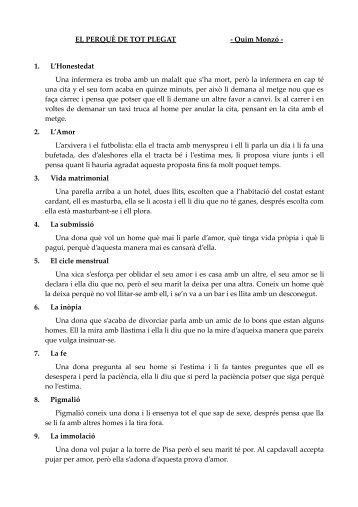 EL PERQUÈ DE TOT PLEGAT - Quim Monzó - 1. L'Honestedat Una ...