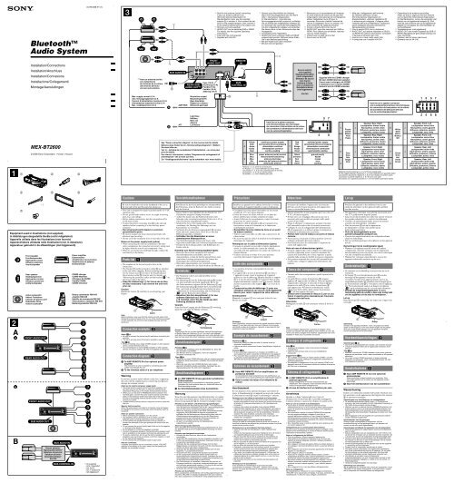 Sony MEX-BT2600 - MEX-BT2600 Guida di installazione Francese