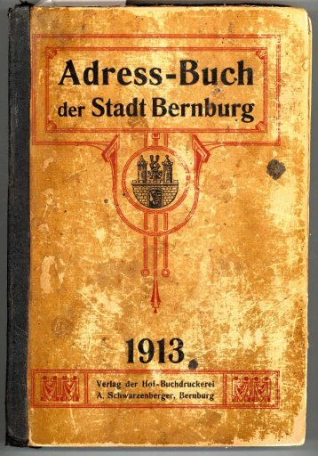 Adressbuch Bernburg 1913