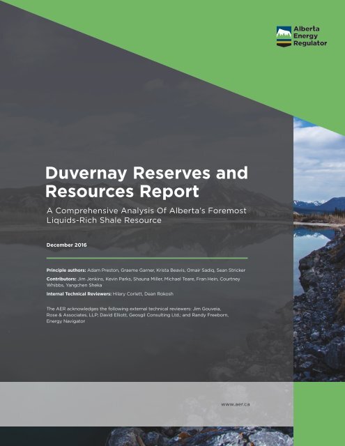 Duvernay Reserves and Resources Report