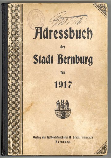 Adressbuch Bernburg 1917
