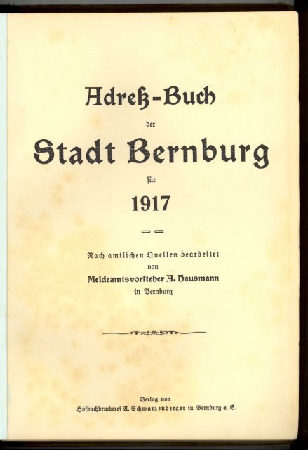 Adressbuch Bernburg 1917