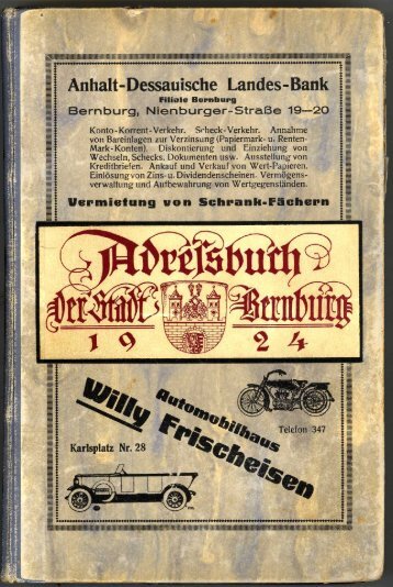 Adressbuch Bernburg 1924