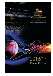 Gauteng Cricket Board Blue Book