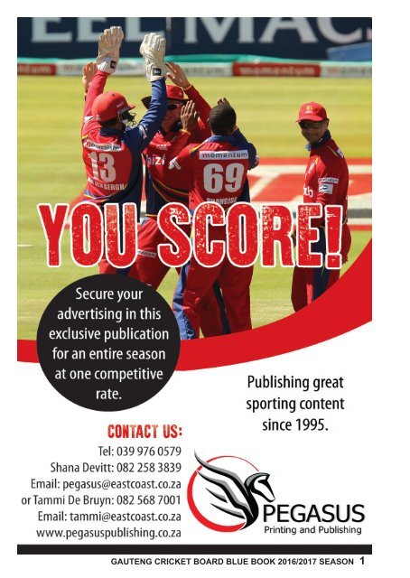 Gauteng Cricket Board Blue Book