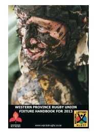 Western Province Rugby Union Fixture Handbook 2013