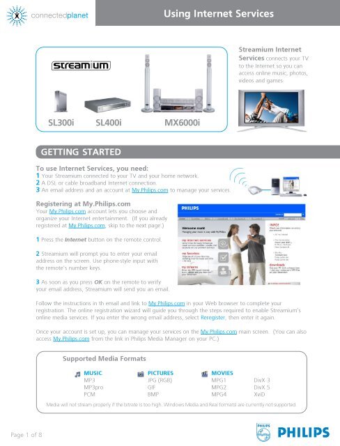 Philips Streamium R&eacute;cepteur audio sans fil - Services en ligne disponibles - NLD