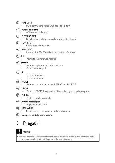 Philips Lecteur de CD - Mode d&rsquo;emploi - RON