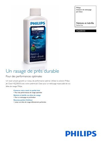 Philips Solution de nettoyage Jet Clean - Fiche Produit - FRA