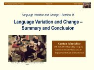 Language Variation and Change – Summary and Conclusion