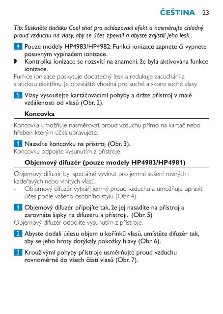 Philips SalonDry Control S&egrave;che-cheveux - Mode d&rsquo;emploi - POL