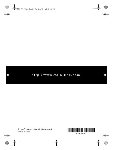 Sony VGN-TT11LN - VGN-TT11LN Documenti garanzia Inglese