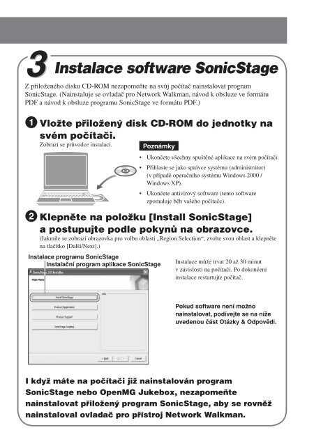 Sony NW-E103 - NW-E103 Istruzioni per l'uso Ceco